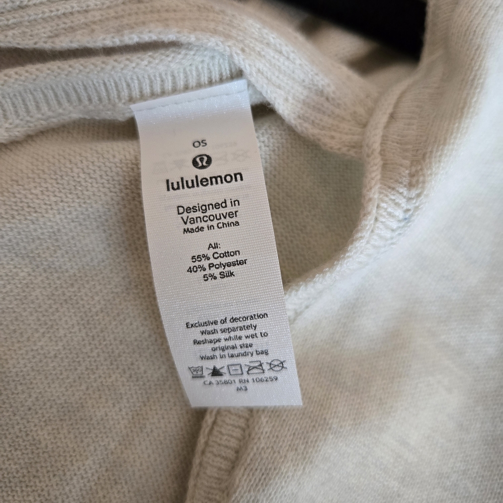 LULULEMON I O/S Open Back Knit Poncho I Light Grey I Silk Blend - Picture 4 of 4